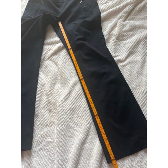 INC International Concepts Black Flare Pants Size 14 Stretch Mid Rise Faux Pocke - Picture 13 of 15